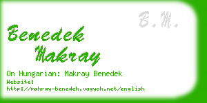 benedek makray business card